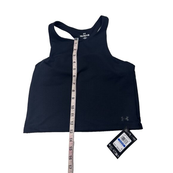 Under Armour Motion Crop Tank Tops Girl's XL Pink & Black Sports Bra NEW - Picture 8 of 15